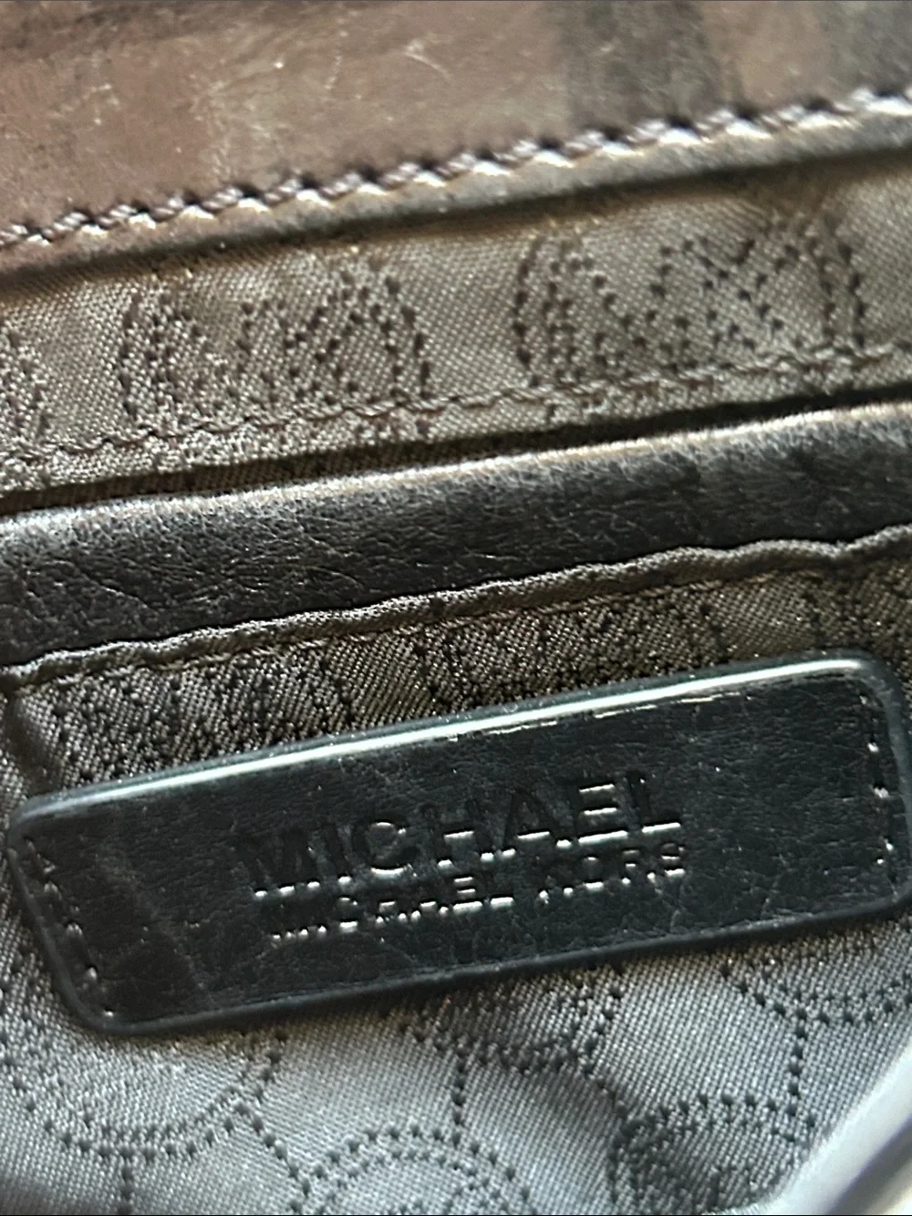 Michael Kors Black Quilted Leather Mini Crossbody with Gold MK Emblem